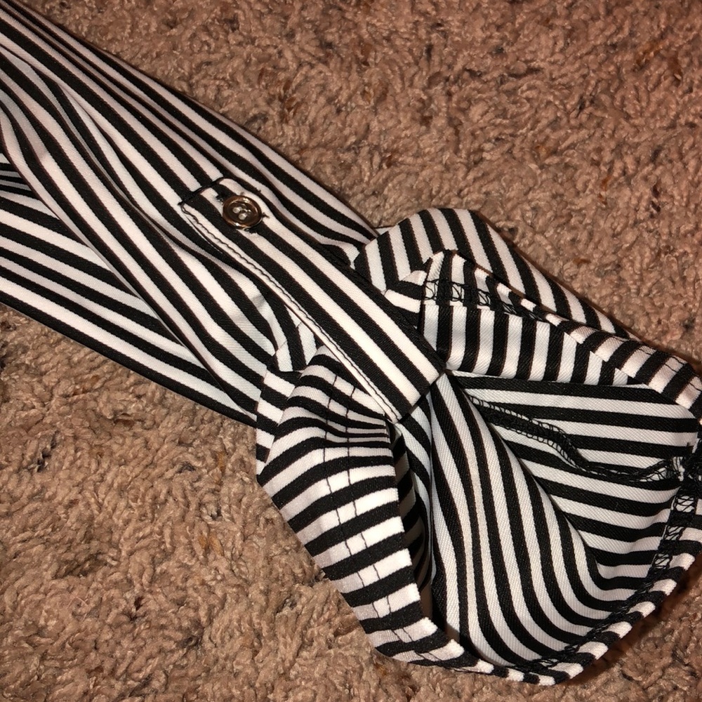 Black & White Striped Button Down Dress - Picture 5 of 8